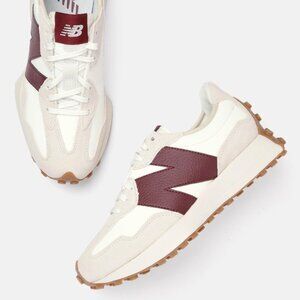 New Balance 327 Classic Sneakers Moonbeam/Classic Burgundy in Size 8